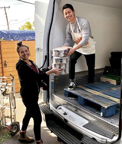 loading food into a van